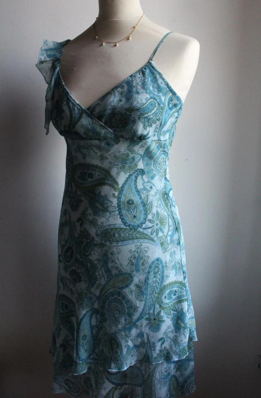 Mim vintage blue cashmere printed dress – photo 5